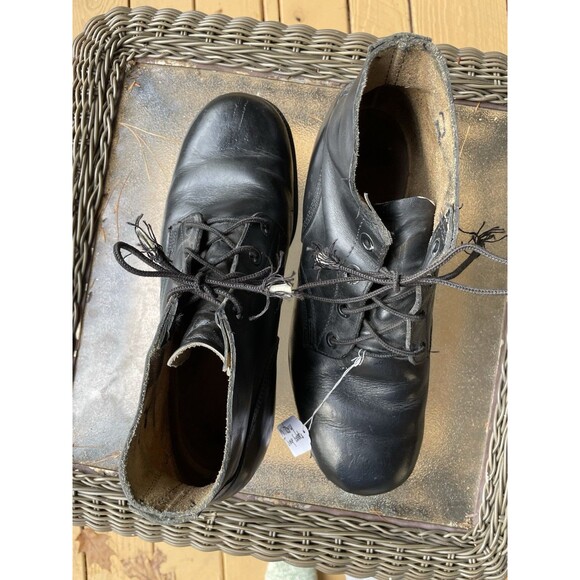 Vtg Genesco C.I.C Military Combat Jump Boots Black Leather Chukka Men\'s Size 9 R